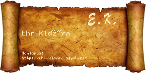 Ehr Klára névjegykártya