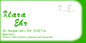 klara ehr business card